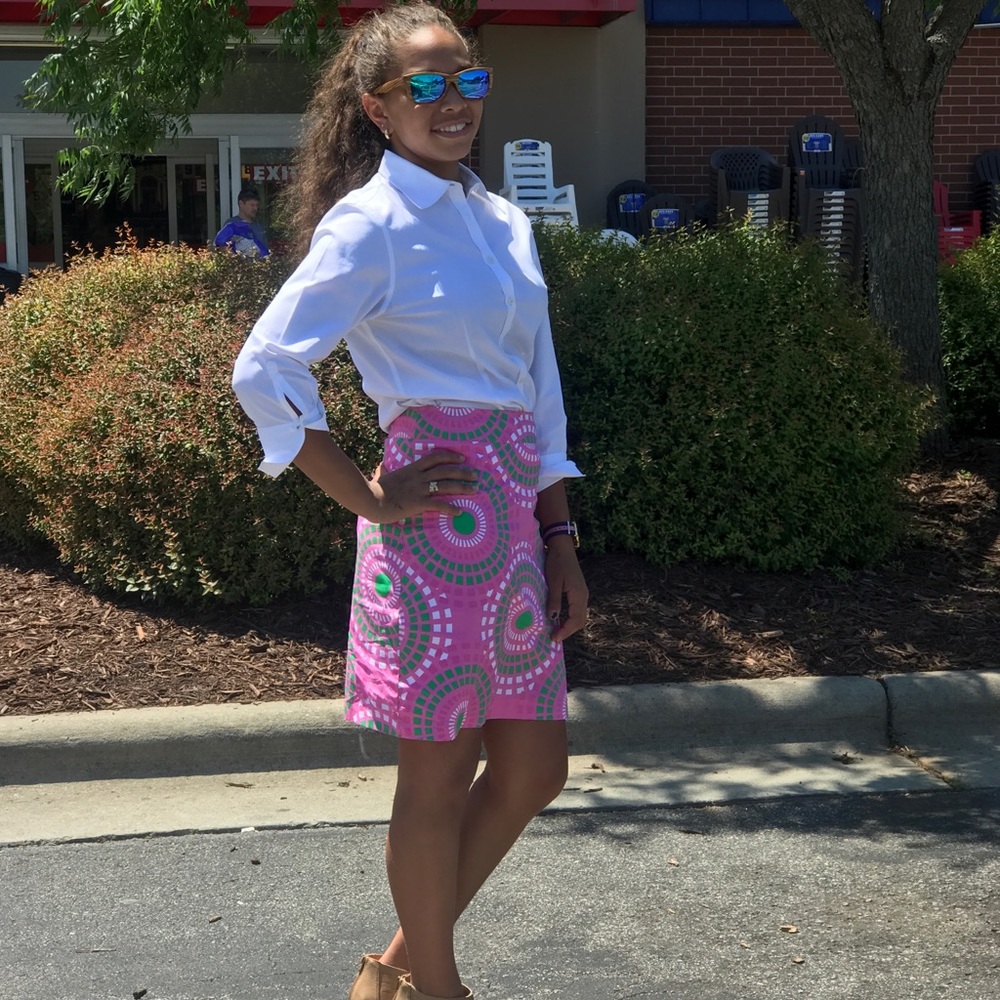 DIZZY LIZZY - Hot Pink & Green Skirt